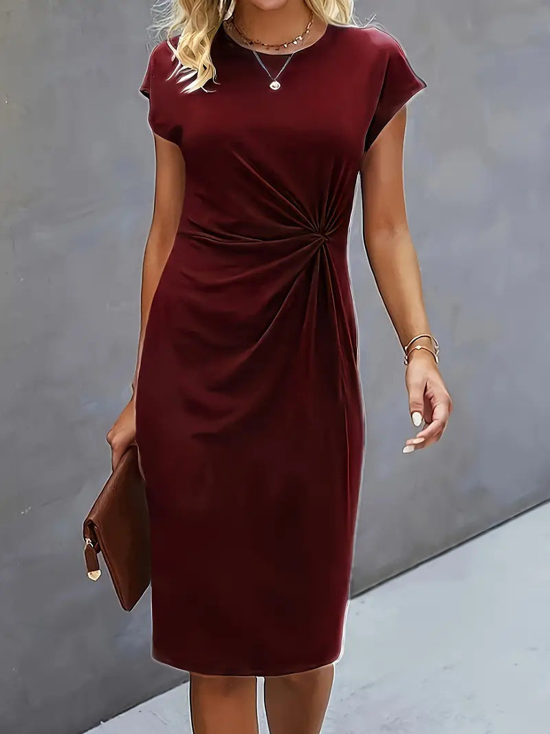 Street-Wave Bodycon Dress For Women Slim Fit Side Draping