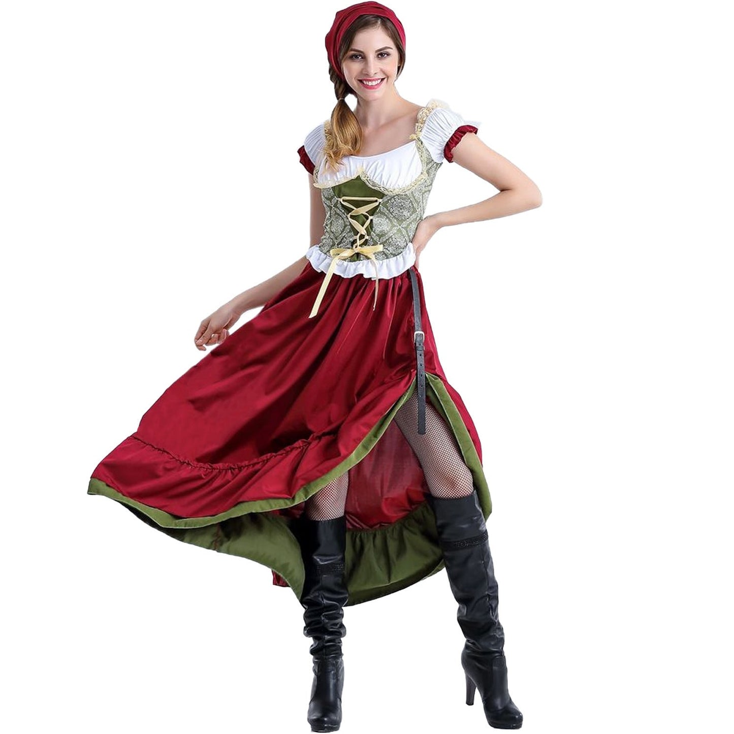 Streetwave Dirndl Costume For Women With Elegant Ruffles And Romantic Bodice For Oktoberfest Festivities