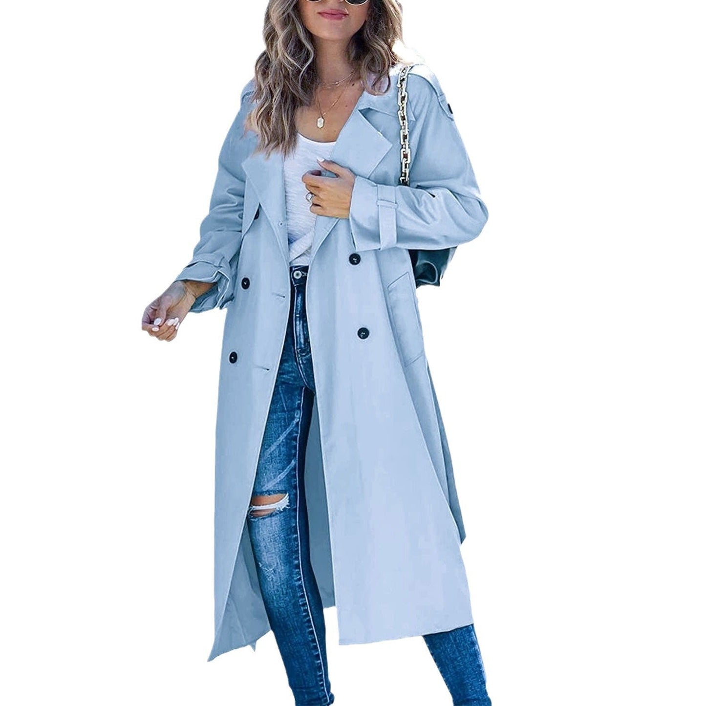 Street Wave Women Trench Coat Chic Elegant Warm Weatherproof Long Coat For Stylish Professionals