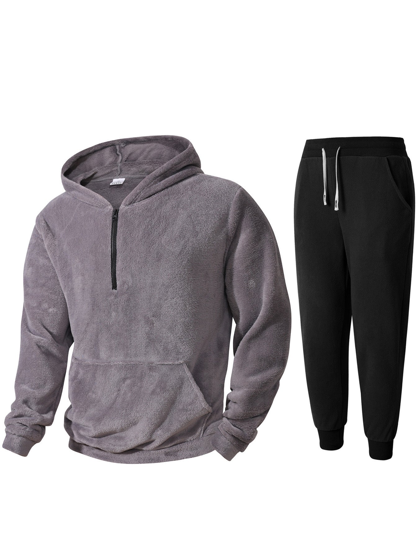Streetwave Mens Cozy Fleece Hoodie And Jogger Set With Zip Front And Kangaroo Pocket