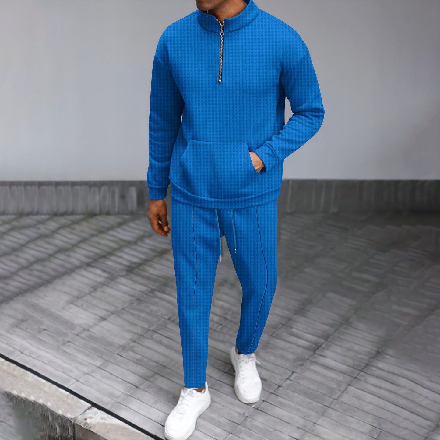 Streetwave Mens Athletic Leisure Set With Zip Front And Practical Pockets Breathable Comfort For Active Men