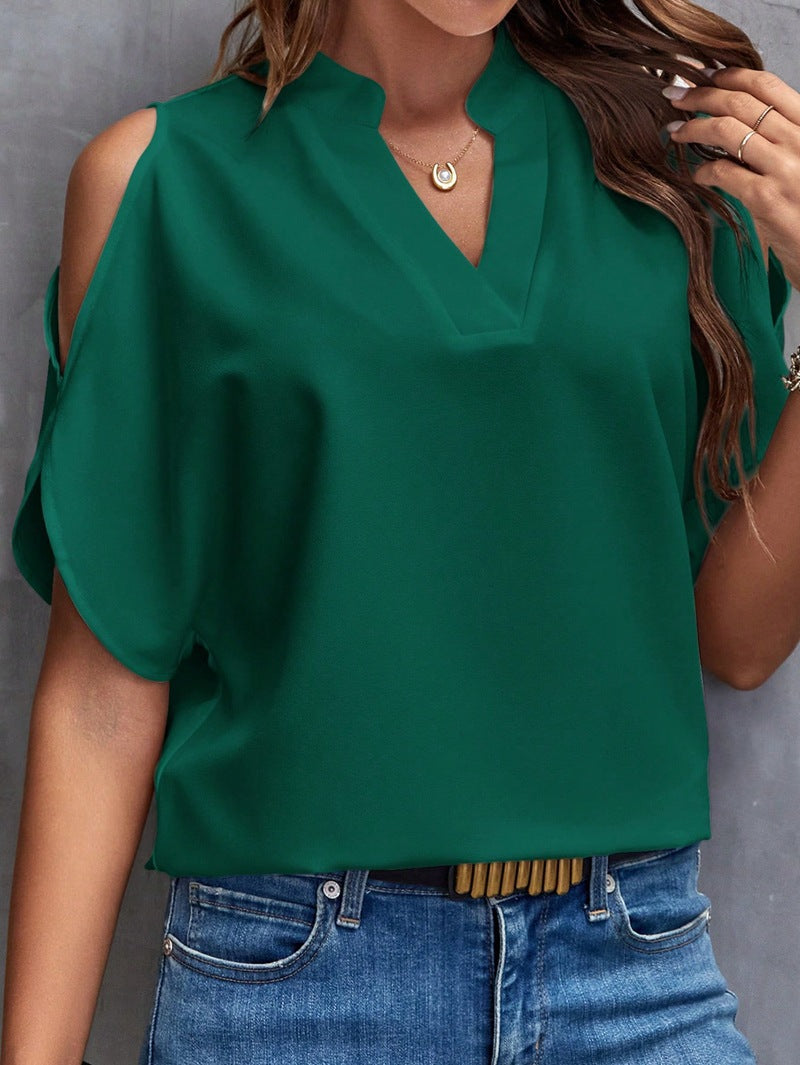 Streetwave Women's Elegant Blouse With Cutout Sleeves For Modern Chic Professionals