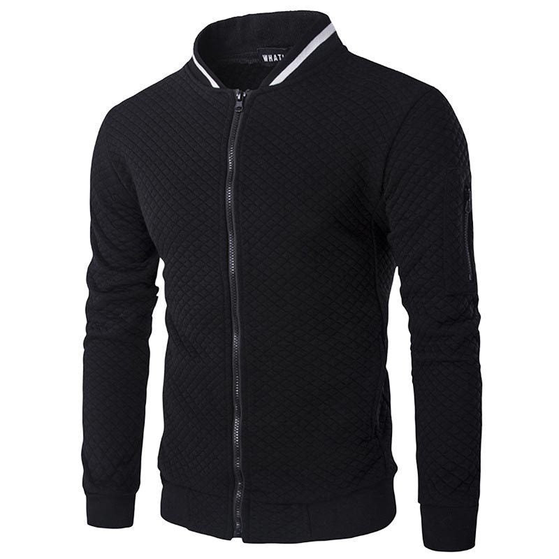 Street-Wave Mens Quilted Jacket With Full Zip And Structural Design For Urban Wear