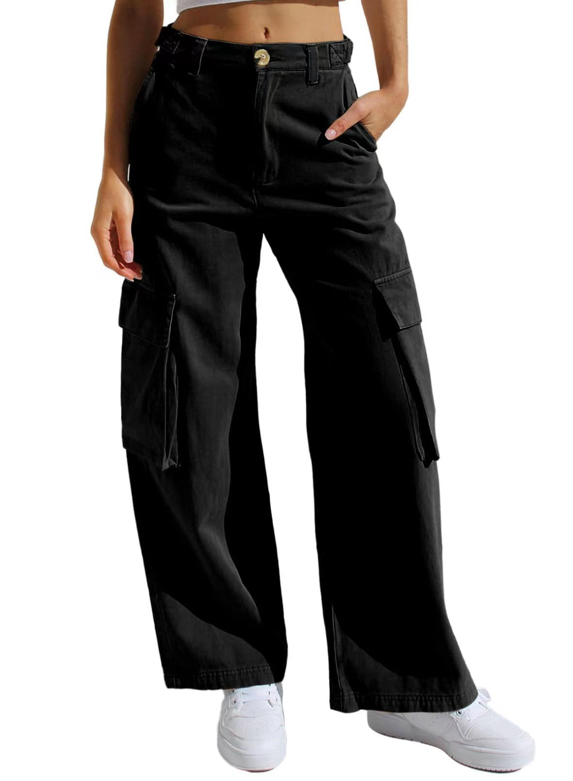 Street-Wave Women Cargo Pants Versatile Utility Trousers With Large Cargo Pockets