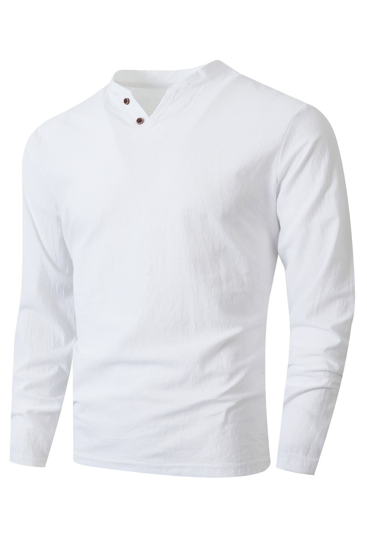 Street-wave Henley Long Sleeve Shirt For Men Breathable Cotton Comfort For Casual Everyday Wear