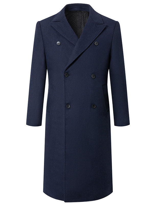 Street-Wave Men's Elegant Double-Breasted Overcoat in Premium Material for Formal Events