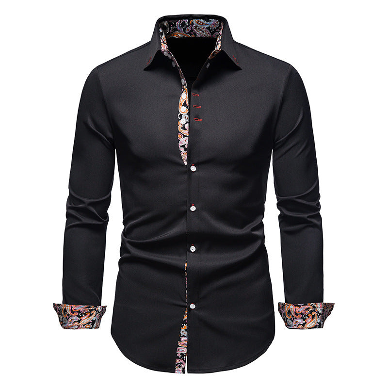Street-wave Men's Elegant Paisley Long Sleeve Shirt With SoftTouch Fabric And Inner Collar Detail