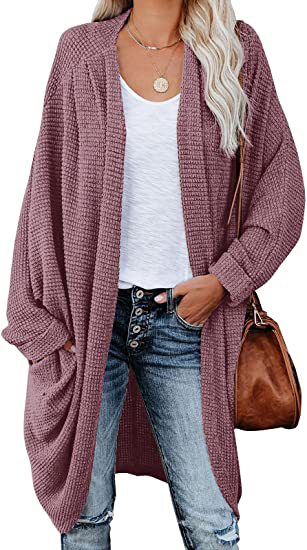Streetwave Casual Knit Cardigan For Women Cozy Oversized Drape Front Essential Wardrobe