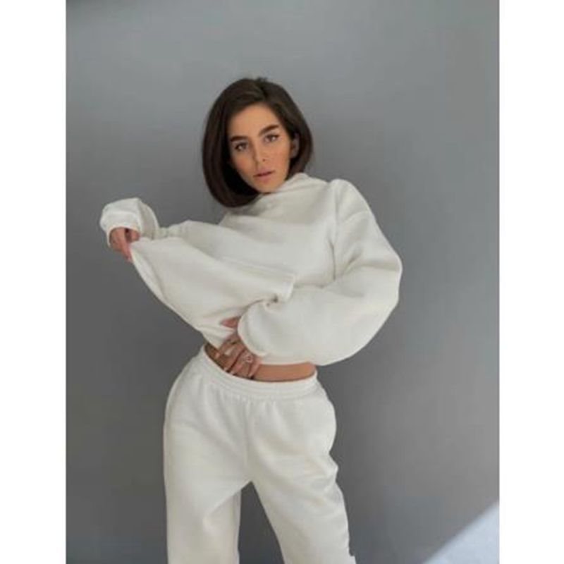 Street-wave Women's Cozy Hoodie And Joggers Set With Soft Breathable Cotton Blend Loungewear