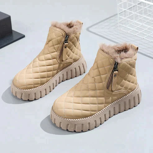 Street Wave Womens Quilted Winter Boots With Insulated Lining For Warmth And Dry Comfort