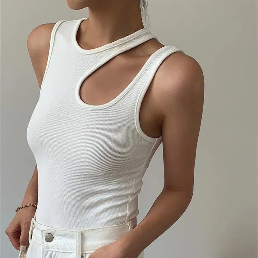 Streetwave Womens Cut Out Tank Top With Sporty Fit For Active Athleisure And Comfort