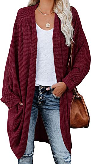 Streetwave Casual Knit Cardigan For Women Cozy Oversized Drape Front Essential Wardrobe