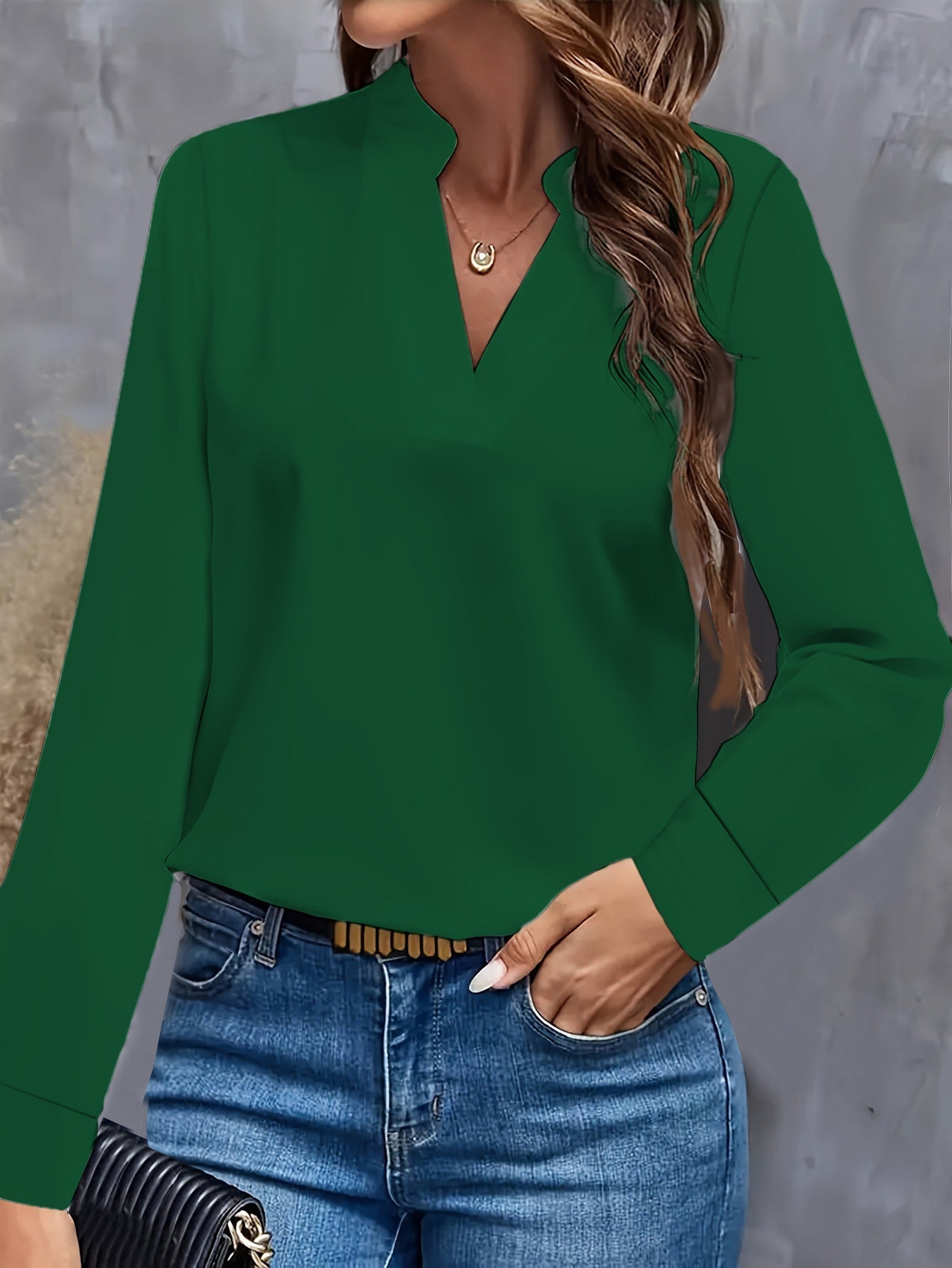 Streetwave Stand Collar Blouse For Women Elegant Versatile Workwear For Professionals