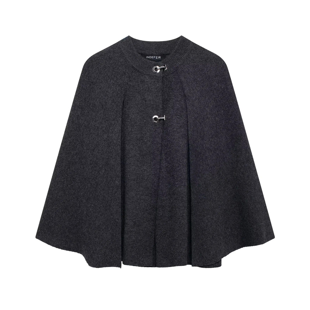 Street-Wave Womens Cape Coat With Elegant Stand Collar And Decorative Buttons Chic Design For Modern Women