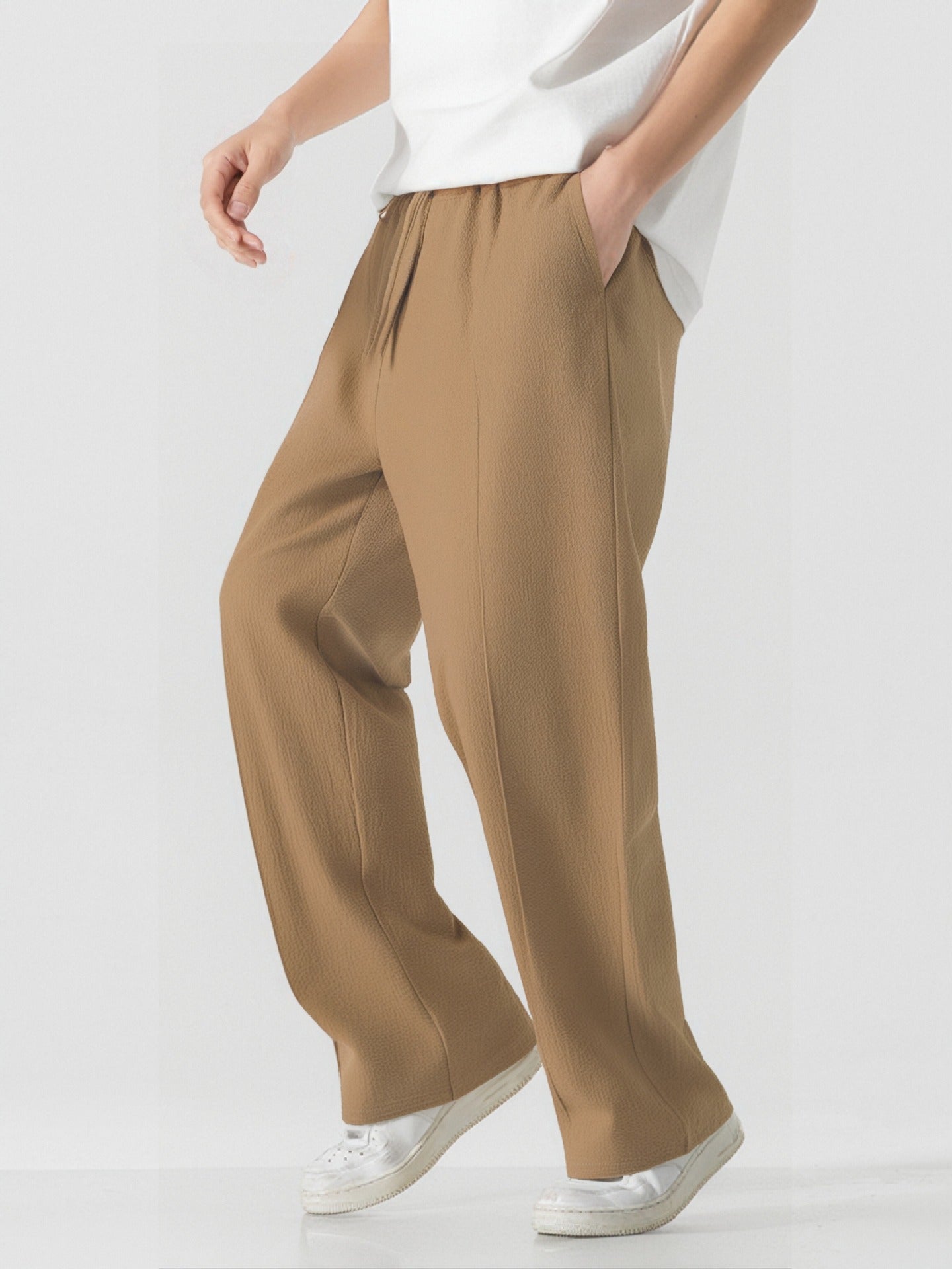 Mens Breathable Wide Leg Lounge Pants Street-Wave Elegant Comfort For Men All Day Wear