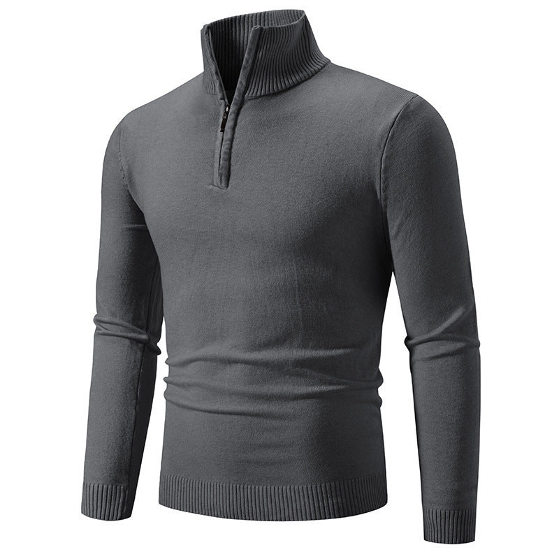 Street-Wave Men's Zip Neck Knit Pullover Sweater Soft Comfortable Half Zip Versatile For Casual And Office Wear