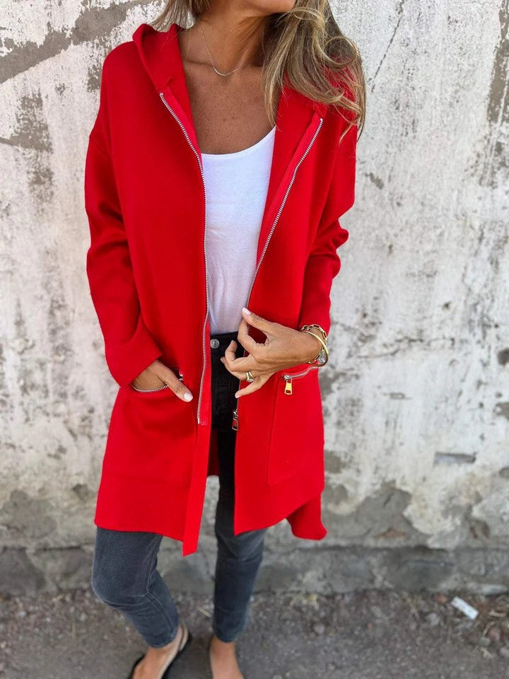Street-wave Zip Up Hoodie for Women Warm Cozy Hooded Jacket with Pockets All Season Comfort