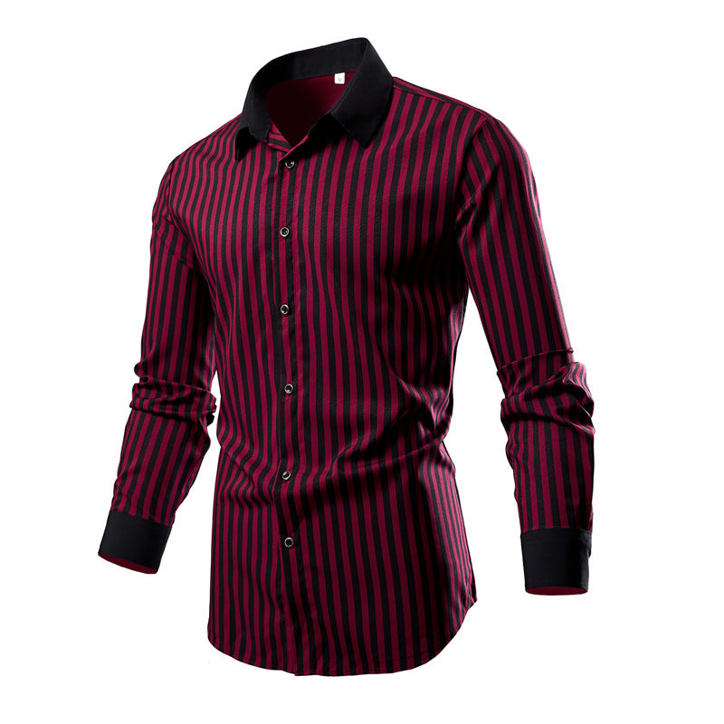 Street Wave Men's Long Sleeve Striped Shirt Modern Fit Premium Quality For Style Conscious Men