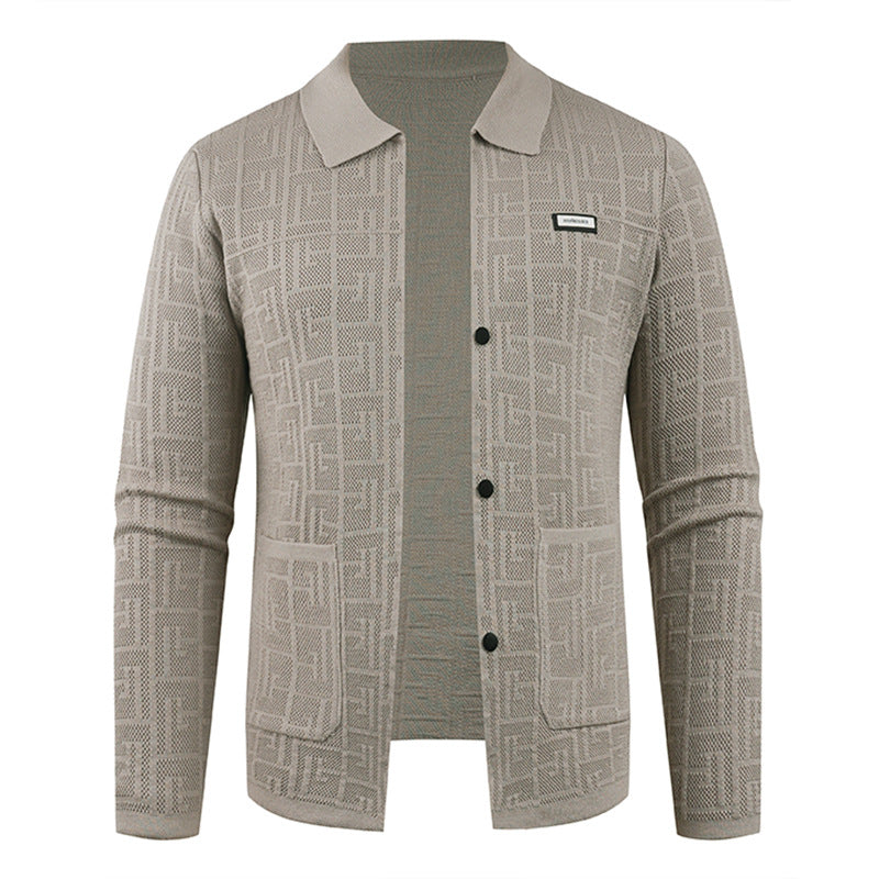 Streetwave Men's Fashion Knit Cardigan With Unique Pattern For Modern Men Breathable Cotton Blend
