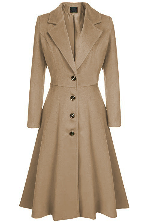 Streetwave Premium Womens Elegant Wool Coat With Tailored Fit Long Sleeves For Classic Winter