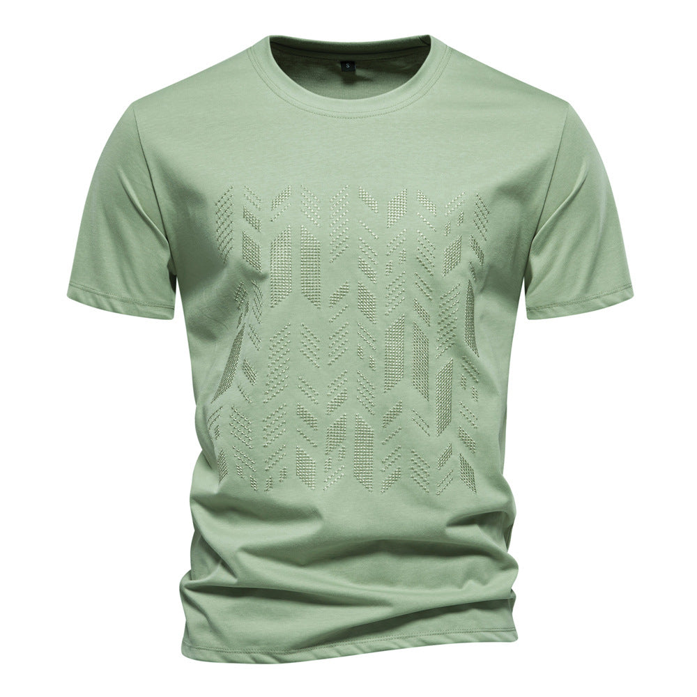 Street Wave Mens T Shirt With Innovative Textured Structure Design Breathable Cotton