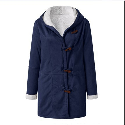 Street-Wave Hooded Fleece Jacket With Shearling Lining Women Winter Coat Warm Cozy