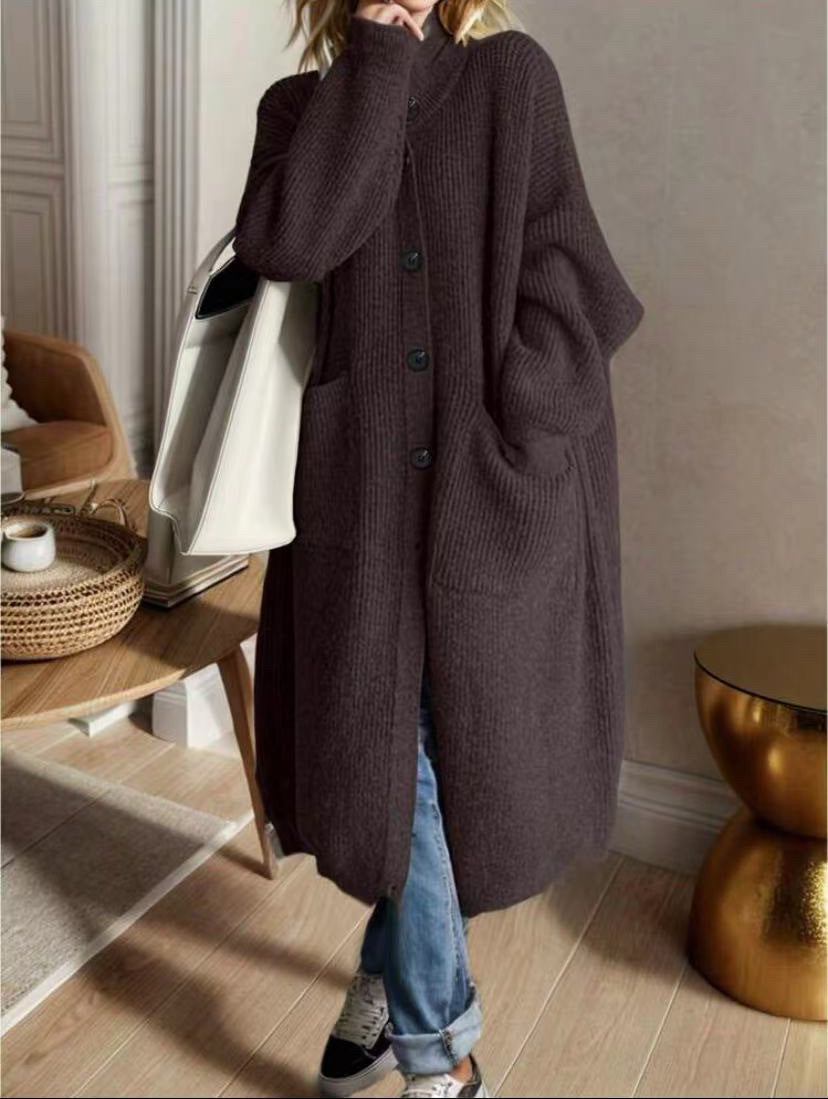Womens Wool Blend Cardigan By Street-Wave With Large Pockets And Button Detail For Cozy Everyday
