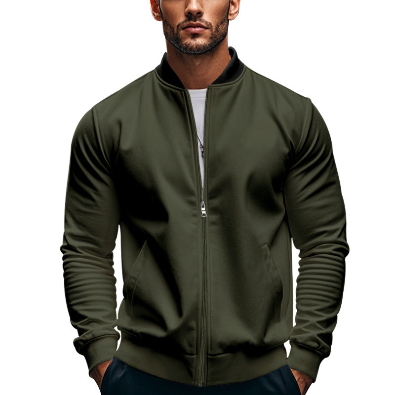 Street-wave Mens Stylish Sport Jacket With High Collar And Practical Pockets For Outdoor Activity