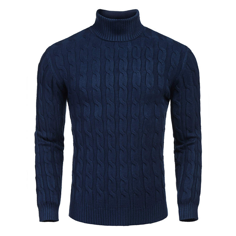 Street-wave Men's Cable Knit Turtleneck Sweater Cozy Warm Roll Neck For Everyday Style