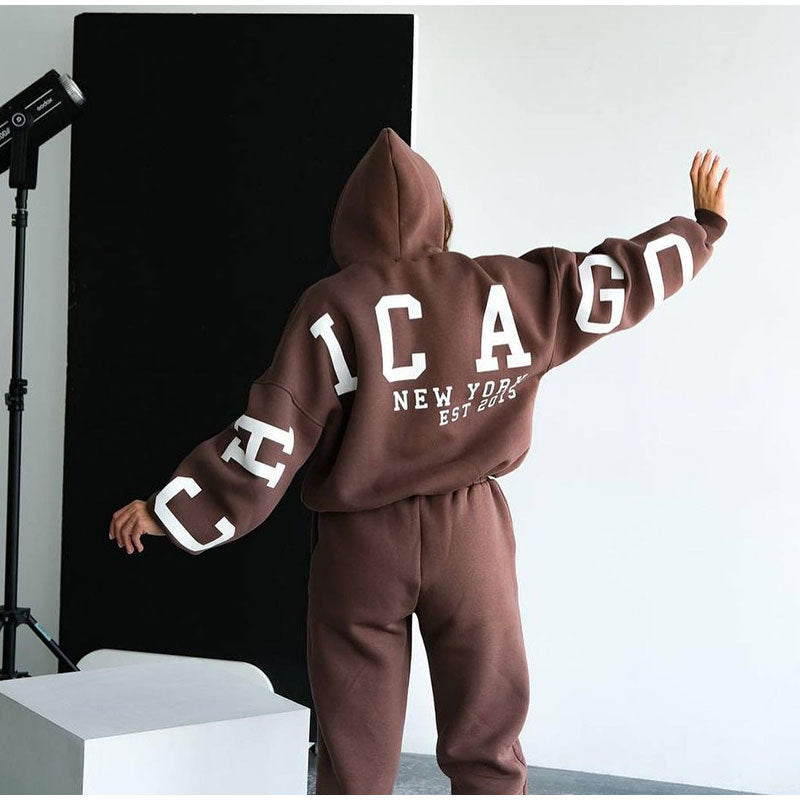 Streetwave Women's Oversized Hoodie Sweat Set With Elastic Waistband For Ultra Cozy Comfort