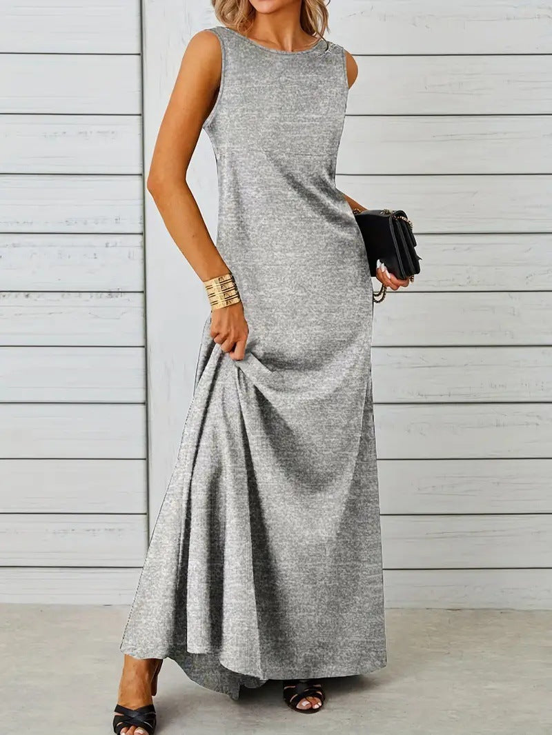 Street-Wave Women Sleeveless Maxi Dress Breathable Minimalist Comfort