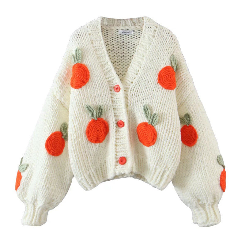 Street-Wave Floral Embroidered Oversized Knit Cardigan For Women Cozy Chic Statement Piece