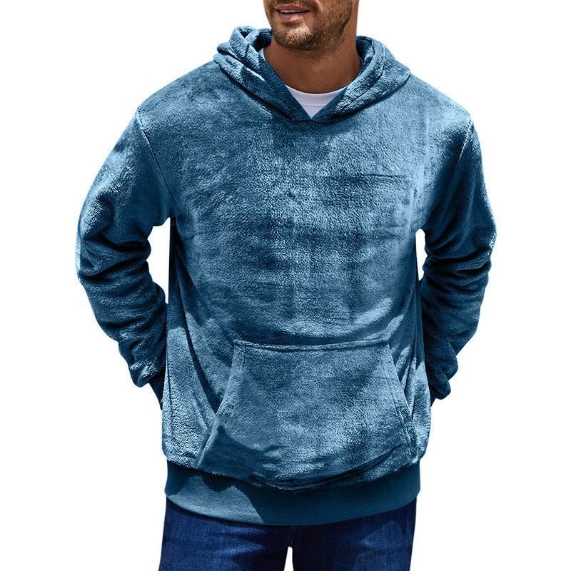 Street-wave Mens Cozy Fleece Hoodie With Kangaroo Pocket For All Day Warm Comfort