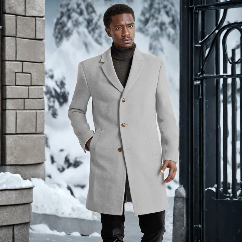 Streetwave Mens Elegant Long Coat Timeless Design For Cold Weather Warmth And Comfort