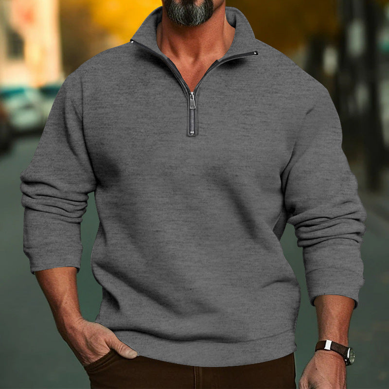 Street-Wave Men's Half Zip Sweatshirt With Soft Fleece Interior For Warm Everyday Comfort