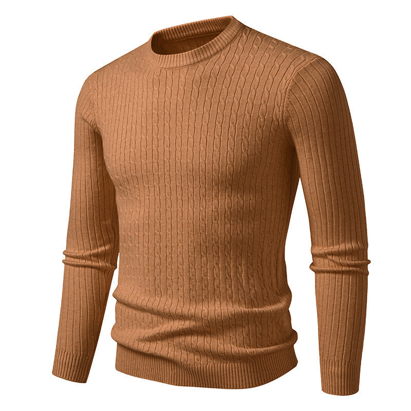Streetwave Mens Premium Cotton Cable Knit Sweater With Structured Braided Design