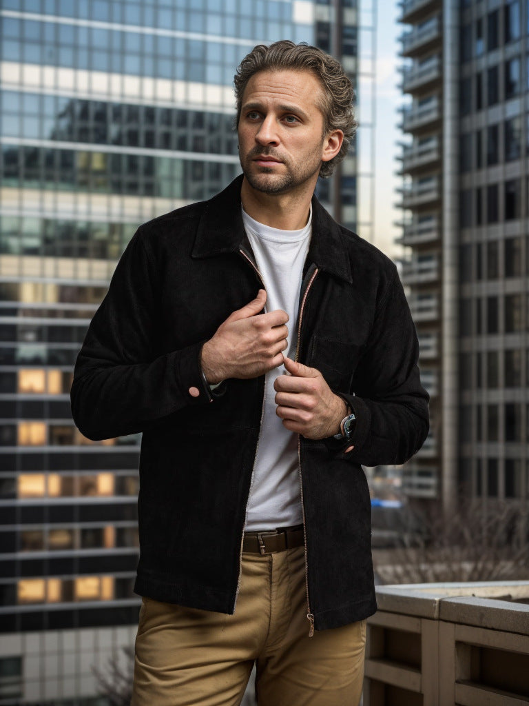 Street-wave Softshell Jacket For Men With Stand-Up Collar, Lightweight Transitional Weather Protection