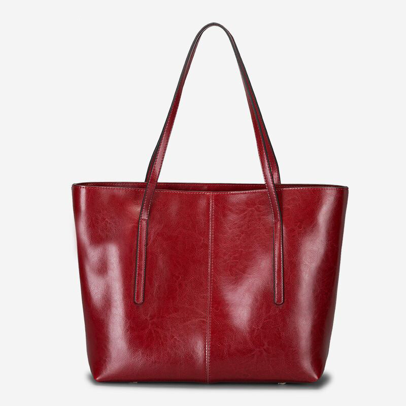 Street Wave Andrea Leather Tote Bag With Structured Silhouette For Professionals