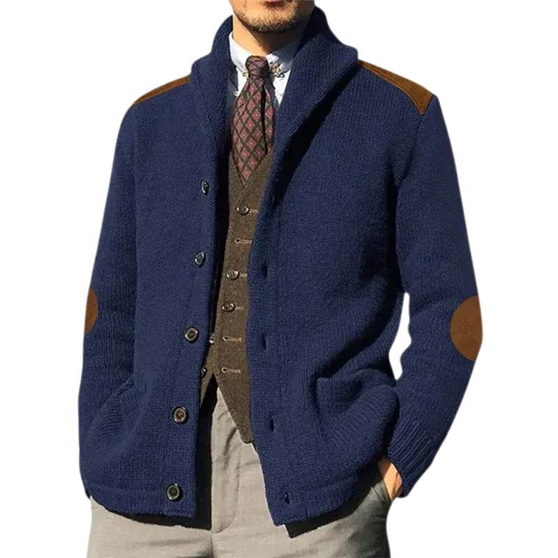 Street Wave Mens Shawl Collar Knit Cardigan Premium Warmth Classic Elegance For Everyday Wear And Smart Casual Style