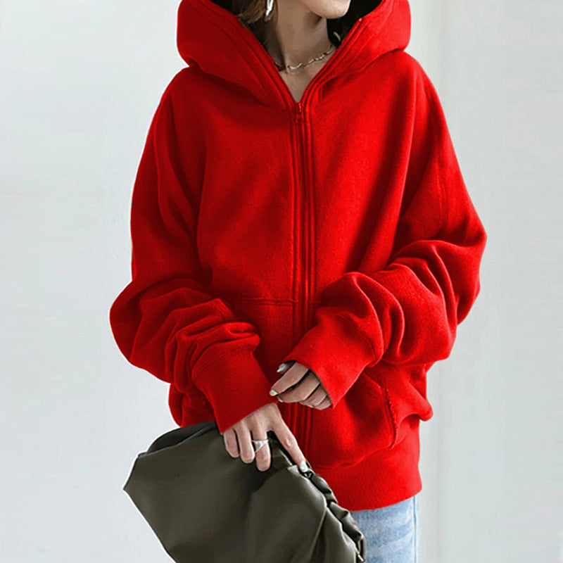 Street-Wave Zip Up Jacket For Women Relaxed Fit With Cozy Comfort Streetwear Essential
