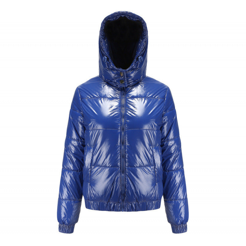 Street Wave Women Shiny Puffer Jacket Warm Yellow Winter Coat For Fashion Forward Ladies