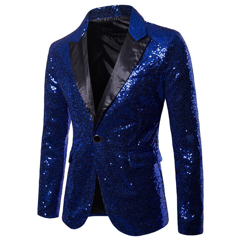 Mens Glitter Sequin Festive Blazer With Elegant Cut Streetwave Party Glam Jacket For Men