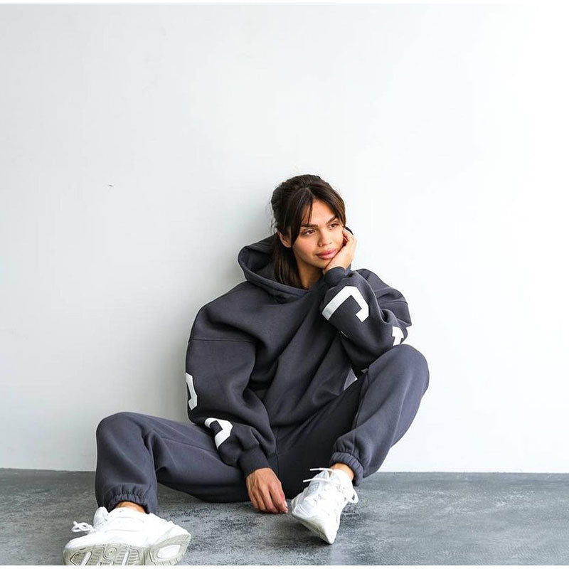 Streetwave Women's Oversized Hoodie Sweat Set With Elastic Waistband For Ultra Cozy Comfort