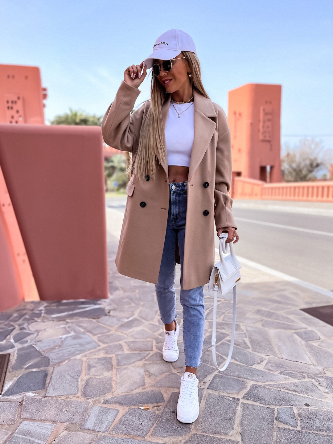 Streetwave Double Breasted Coat For Women Elegant Structured All Season Style Timeless Chic