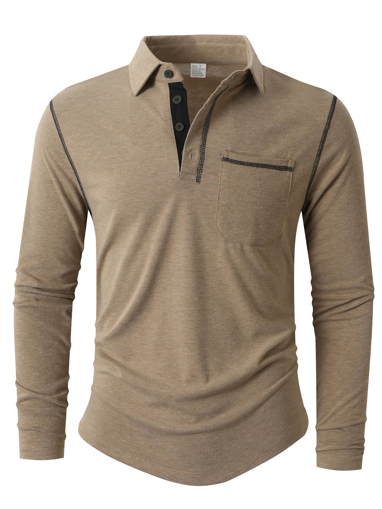 Street-Wave Men's Long Sleeve Polo Shirt Breathable Durable Comfort for Casual and Active Wear