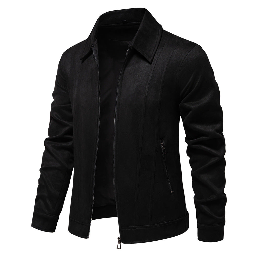 Street-Wave Men's Stylish Faux Leather Jacket With Structured Design And Side Zipper Pockets