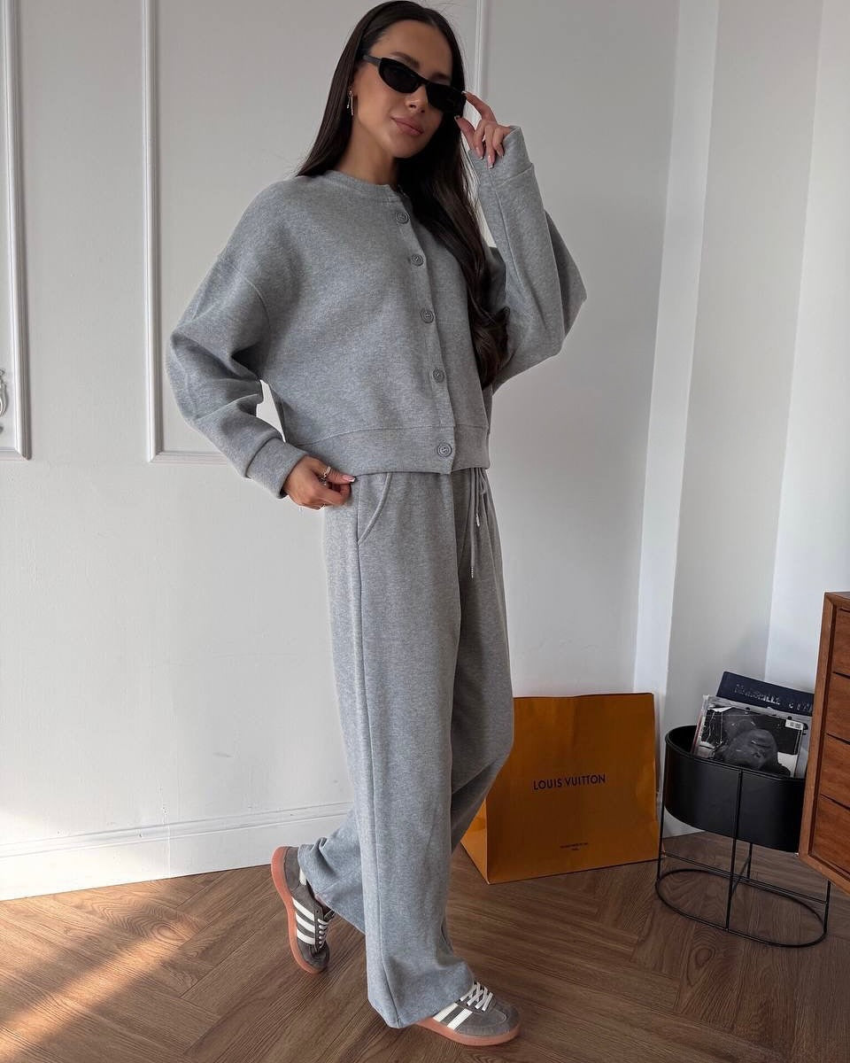 Street Wave Women's Casual Cardigan And Jogger Set Cozy Soft Breathable Loungewear For Everyday Style