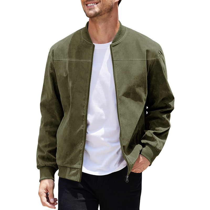 Street-wave Bomber Jacket For Men With Sporty Cut Stylish Versatile Everyday Essential