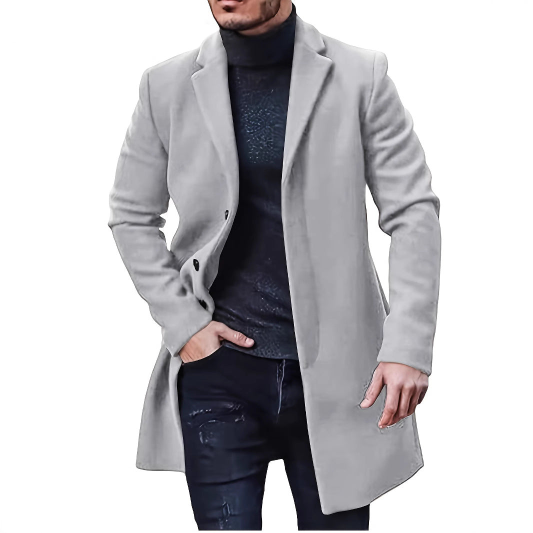 Street-wave Men's Elegant Wool Coat Slim Fit For Modern Style And Daily Wear For Cold Weather