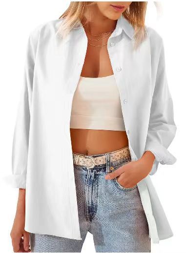 Street-Wave Women Casual Button-Down Shirt Relaxed Fit Versatile Wardrobe Staple For Any Occasion